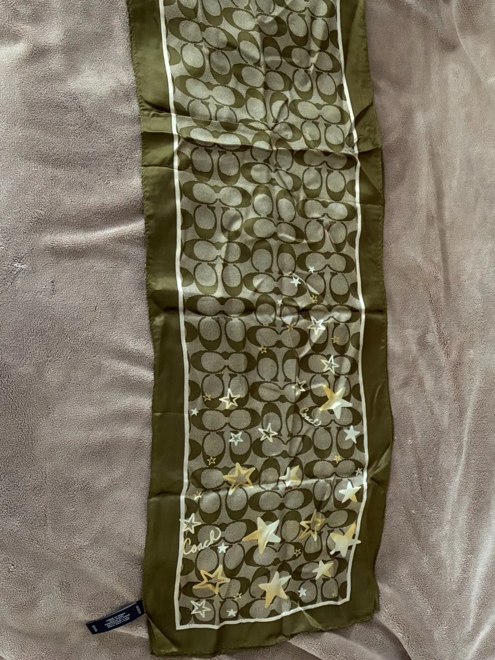 Coach Signature Star Print Silk Scarf